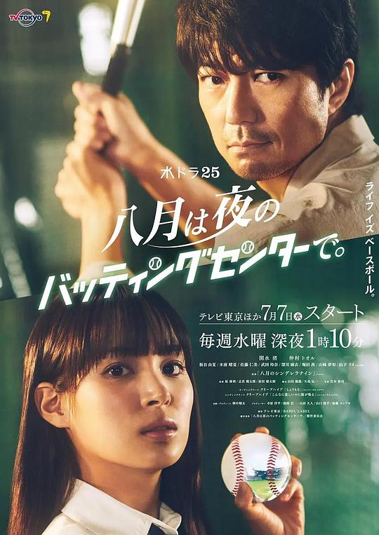 八月在夜晚的擊球中心。